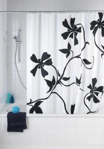 Wenko "Anti Mould Shower Curtain, Orange, 180 x 200 cm