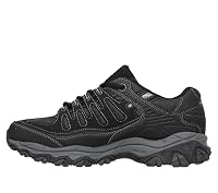 Skechers Men's Afterburn M. Fit Fashion Sneakers – Leather Upper, Memory Foam Insole, Rubber Outsole, Black/Charcoal, 11 X-Wide — image 6