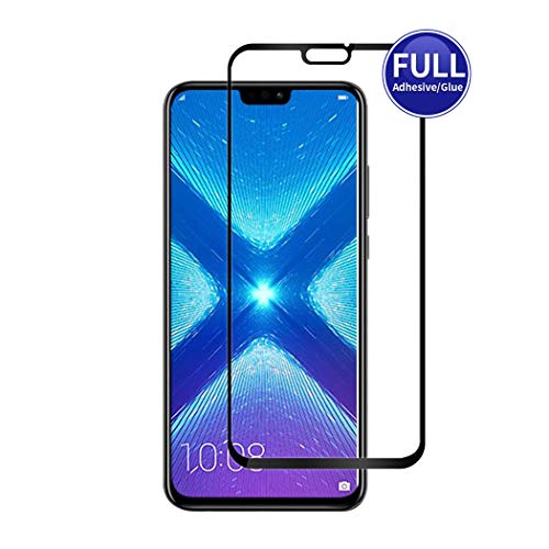 X-Dision Mejorado 3D Protector de Pantalla Compatible con Huawei Honor 8X (Negro) (Pantalla Completa Encolada) Película Protectora Completa Cubierta Protección 9H Anti-Huella Dactilar