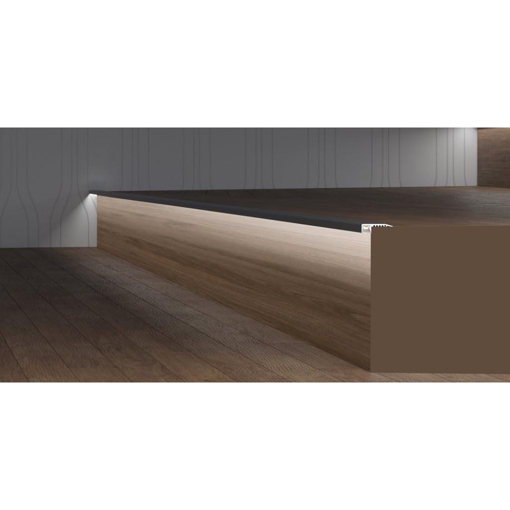 Perfil aluminio 2 m mod. Escalera para luz señalización peldaños tiras LED cubierta mate