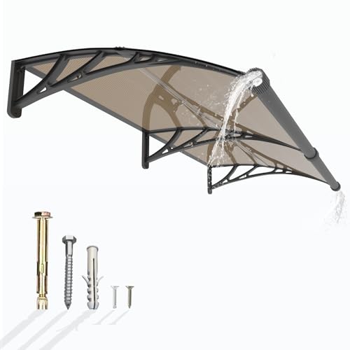 Vordach für Haustür mit Seitenteil,150x100 cm Fenstervordach mit separater Entwässerung,Polycarbonat Pultvordach Überdachung für UV-,Regen- und Schneeschutz – Ideal für Veranda, Terrasse und Fenster Vordach für Haustür mit Seitenteil,150x100 cm Fenstervordach mit separater Entwässerung,Polycarbonat Pultvordach Überdachung für UV-,Regen- und Schneeschutz – Ideal für Veranda, Terrasse und Fenster