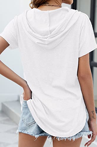 Image of Womens Long Sleeve V Neck Hoodie Sweatshirts Lightweight Pullover Tops