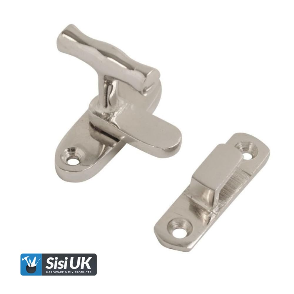 Cupboard Cabinet Door Turn Catches Polished Chrome Cupboard Cabinet Door Thumb Turn Catch Latch Lock Gate Shed Door Rabbit Hutch Thumb Turn Button 1 Pack - Image 3