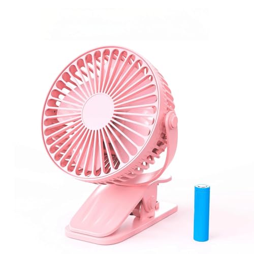 Supercap - Mini ventilador de clip recargable, portátil giratorio de 360°, ventilador de escritorio de 3 velocidades, 2400 mAh, ventilador de refrigeración personal para viajes, carrito de golf,