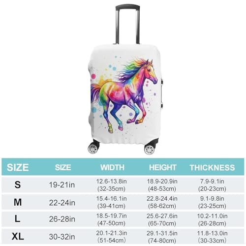 Anti Scratch Travel Luggage Cover Watercolor Horse Elastic Washable Stretch Suitcase Protector Carry On Luggage Cover2