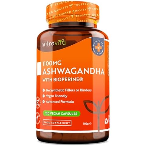 Ashwagandha 1100mg Vegan Capsules with Bioperine Cover
