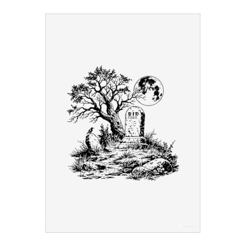 Image of Azeeda 'Gothic Graveyard' Wall Art Poster Print - Unframed Artwork for Home Decor - A5 Portrait (PP00374515)