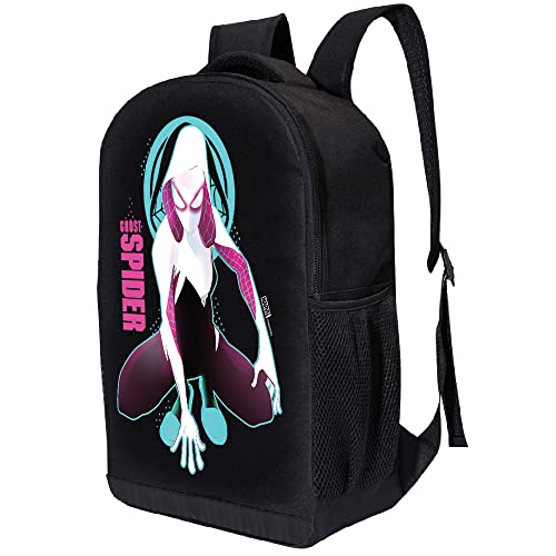 Marvel Mochila Escolar Homem-Aranha Fantasma – Mochila Preta Gwen Stacy 40,64 cm Bolsa Acolchoada de