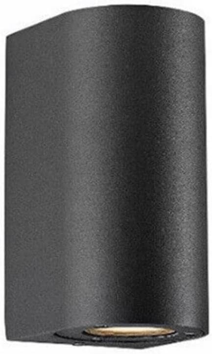 TEKHOME Applique da Esterno 2xGU10 IP65 – Lampada da Parete LED a Doppia Luce su e Giù, Impermeabile, in Alluminio Verniciato, Design Moderno per Facciata, Balcone o Giardino ES14 (NERO)
