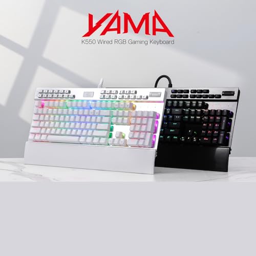 Yama K550 Tastiera RGB Gaming (Bianca), US Layout - Tastiera gaming - Immagine 8