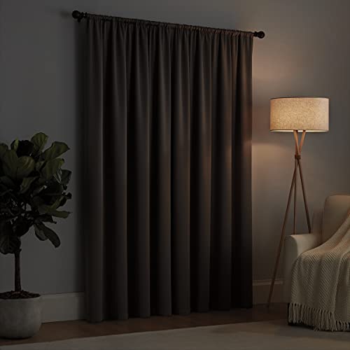 Eclipse Solid Thermapanel Modern Room Darkening Rod Pocket Window Curtain For Bedroom (1 Panel), 54 In X 84 In, Taupe #TOP6
