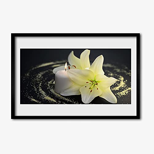 Plante de fleurs nature en affiche encadrée 60x40 cm pour rompre les murs vides