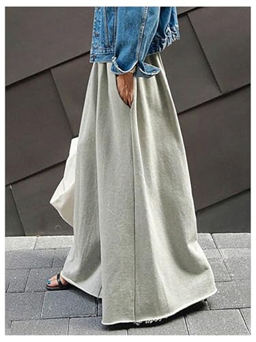 GORGLITTER Women's Wide Leg Sweatpants Baggy High Waist Loose Palazzo Track Pants Travel Pants Culottes2