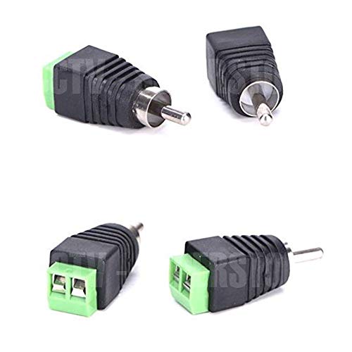 Adaptador RCA macho a terminal de tornillo AV 10 piezas miniatura 3