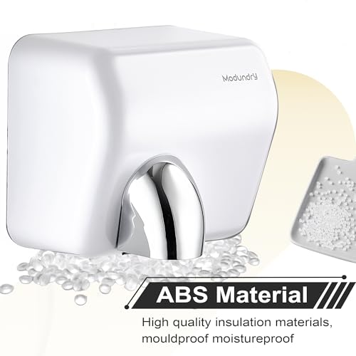 Modundry Hand Dryer 5-7 Seconds to Dry, Electric 2300W High Speed Hand Dryer Automatic Commercial Hand Dryers Wall Mounted for Bathroom and Toilet, White - Image 4