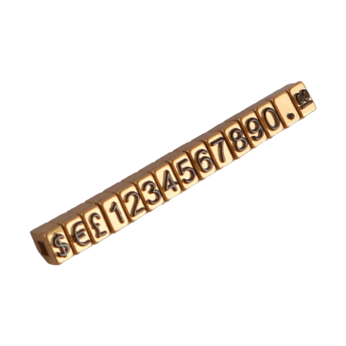 Ieron 10pcs Digital Price Tags US Dollar Euro Pound Pentagonal Combination Plastic Digital Grain Price Tag for Jewellery Watches Rings Pricing Display Kit Gold