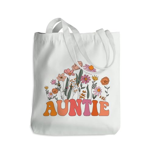 Grandma Mom Aunt Travel Canvas Tote Bag Beach Christmas Birthday Gifts for Women Reusable Grocery Bags 022