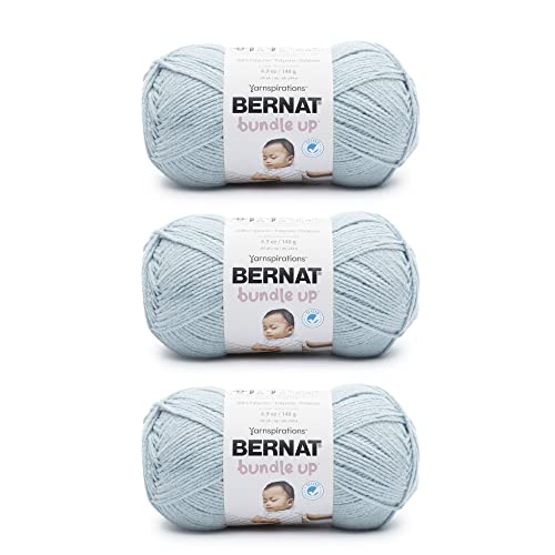 Image of Bernat Bundle Up Sky Blue Yarn - 3 Pack of 141g /5oz - Polyester - 4 Medium (Worsted) - 267 Yards - Knitting, Crocheting & Crafts
