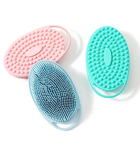 Brosse de bain pour douche et salle sensorielle : lot de 3 accessoires en silicone souple