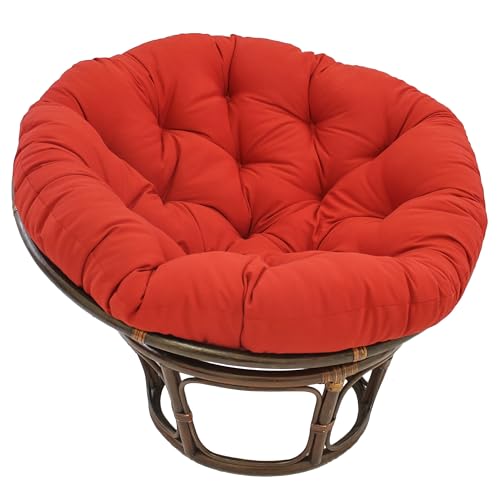 Blazing Needles Solid Twill Papasan Chair Cushion, 52" x 6" x 52", Red