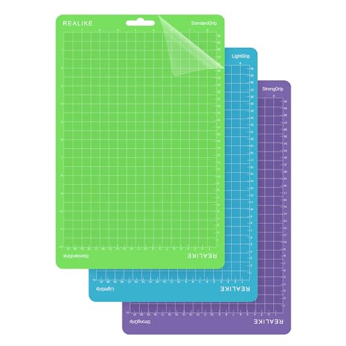 REALIKE 8.5”x12” Cutting Mat for Cricut Joy Xtra (StandardGrip, LightGrip, StrongGrip 3 Mats), Variety Adhesive Cutting mats for Cricut Joy Xtra Accessories