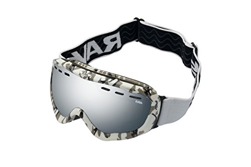 Gafas de snowboard antiniebla doble cristal plata espejadas RAVS y bolsa microfibra