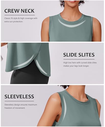 Image of PINSPARK Workout Tank Tops Woman Ice Silk UPF 50+ Athletic Yoga Shirts