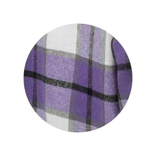 Flannel Shirt Women Long Corduroy Plaid Shacket Jacket Long Sleeve Tartan Shirt Lapel Button Trench Coat with Pocket4