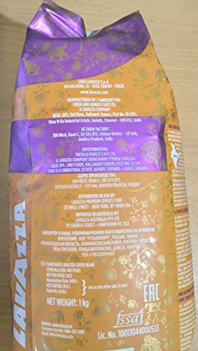Image of Lavazza Tierra India | Blend of Arabica Robusta Whole Roasted Coffee Bean| Traditional Drum Roasting | 1Kg Pack