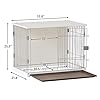 ZSQ-Dog-Cage-34-Length-Elegant-Wooden-Structure-White-Dog-Cage-Crate-Pets-Kennel-Crate-with-Movable-SalverWide-Table-Top-Decorative-Dog-House-Cage-Furniture-Style-Dog-Crates Decorative Dog House Cage