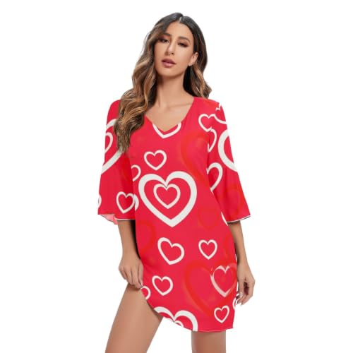 Robe de plage hawaïenne rouge pour s'habiller facilement après la baignade