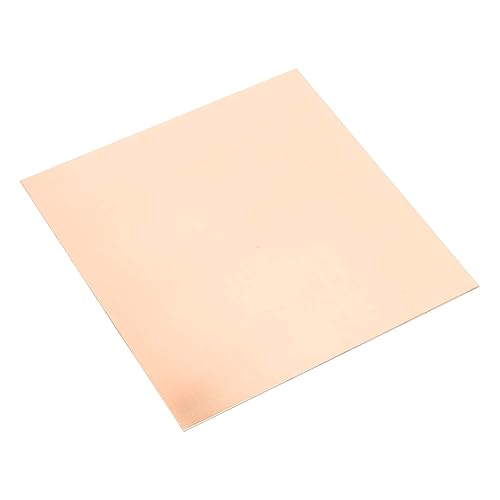 Miniatura 5 de 3 hojas de cobre puro de 6 x 6 pulgadas, chapa de cobre de calibre 18 (0.039 pulgadas) de grosor, placa de cobre puro adjunta con película de doble