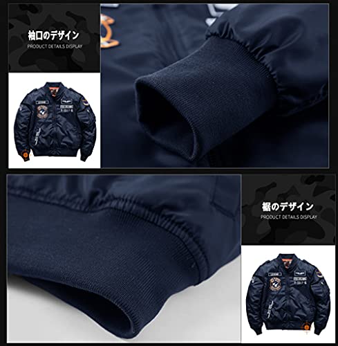 NOMSOCR 中綿 ジャンパー メンズ ma-1 ブルゾン ワッペン ミリタリー ジャケット の商品画像 5