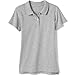 Lands' End Girls Short Sleeve Feminine Fit Interlock Polo Shirt Medium Gray Heather