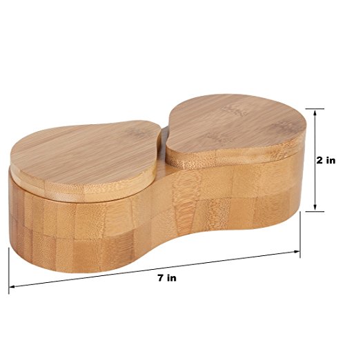 Lily's Home Double Round Bamboo Spice Container #TOP8