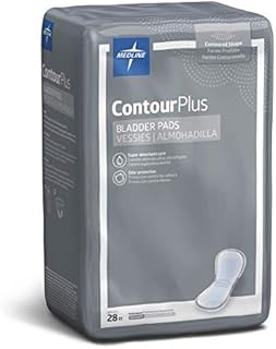 Medline ContourPlus Bladder Control Incontinence Pads, Moderate Absorbency, 5.5