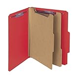 Smead Pressboard Classification File Folder with SafeSHIELD Fasteners, 2 Dividers, 2