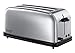 Russell Hobbs Tostadora Victory - 2 Ranuras Largas y Anchas, Tostador para 4 Rebanadas, Bandeja Recogemigas, Calientapanecillos, Función Cancelar y Descongelar, Acero Inoxidable, Plata - 23520-56
