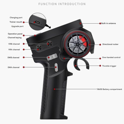 Mando radiocontrol CT-10B de 10 canales con pantalla a color y receptor 5