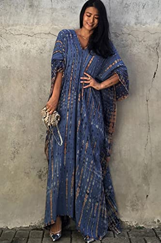 Image of Women Beachwear Long Beach Coverups Kaftan Casual Caftan Dress