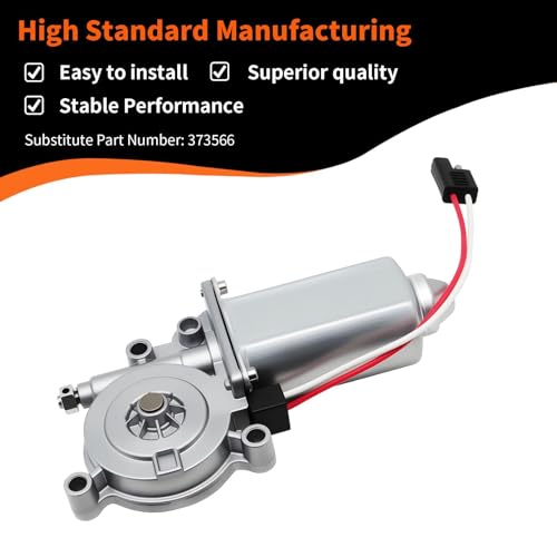 Image of Replacement of RV Awning Universal Motor 75-RPM 12V DC with Unidirectional 2-Way Connector Compatible with Solera 373566