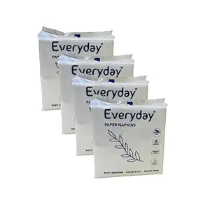 Everyday High Absorbent Tissue Paper Napkin (2 Ply, 50 Pulls) (Pack of 4) | 100% Food & skin safe | Use in kitchen & dinning, Catering, School & office, Paper Napkin For Dinning | Tissue Napkin