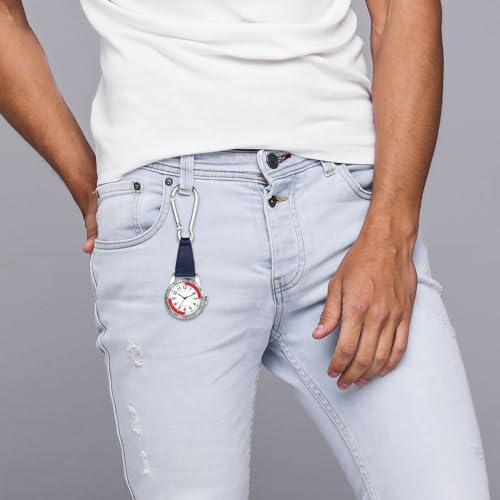 Image of Lancardo Clip On Quartz Watch: Pulse Backpack Buckle Belt Fob Watch for Men Women Doctors Nurses Chefs Hiking Climbing Father's Day