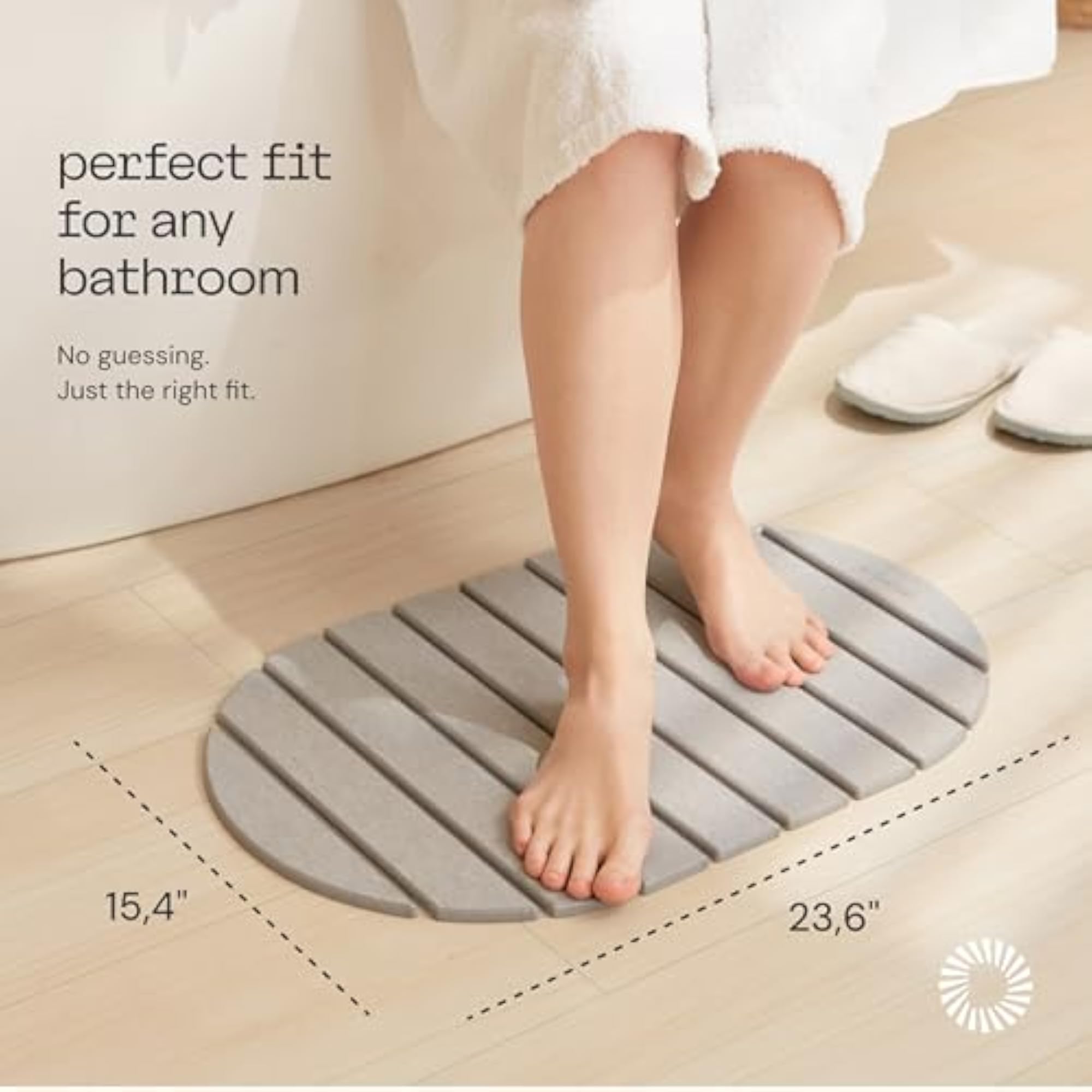 Light Grey Diatomite Foldable Bath Mat