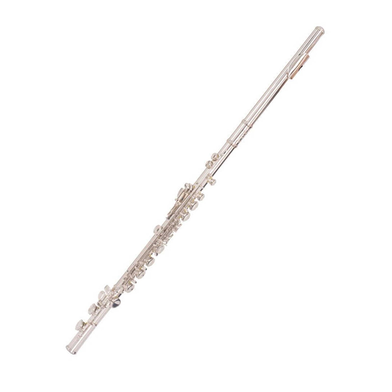 flet prosty Instrument fletowy 16 otworów Zamknięty otwór Biała miedź platerowana niklem Srebrny/srebrny Instrument fletowy C Klucz dla początkujących (Color : Style 1)