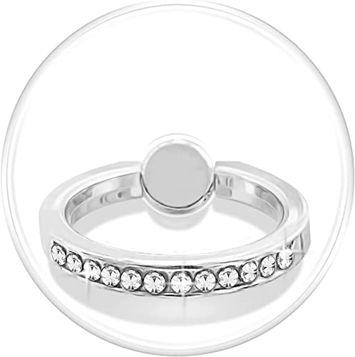 Image of KolorFish Transparent Phone Ring Stand Holder Mobile Phone Ring Holder Finger Grip 360 Degree Rotation (Bling Silver Transparent Round)