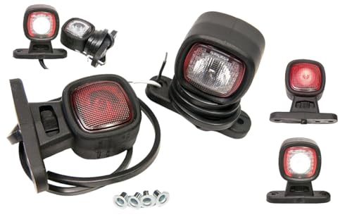 Web Truck 2 x LED Umrissleuchte Begrenzungsleuchte kleine Positionsleuchte 12-24V, 2 Farben: weiß, rot, für LKW PKW Anhänger, Trailer, Wohnwagen usw.