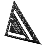 Zimmermannswinkel 5-IN-1, Schreinerwinkel Metall 185mm, robuster Schreinerwinkel aus Aluminium mit metrischer Skala - Multifunktionswinkel: Lineal, Anschlagwinkel, Gehrungswinkel, Winkelmesser