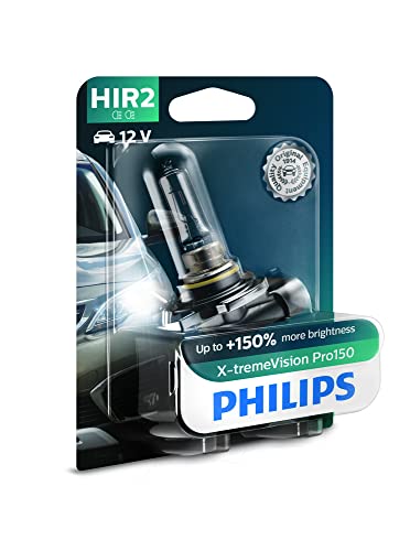 Philips Automotive HIR2 X-tremeVision Plus 9012XVPB1 Headlight Bulb for Car 12V 55W, P22d, Pack of 1