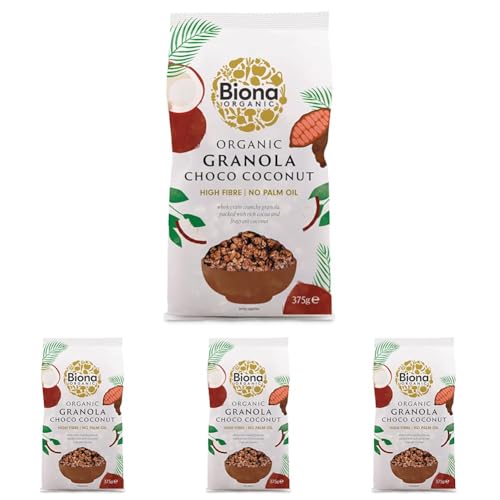 Biona Organic Choco-Coconut Granola, 375g (Pack of 4)